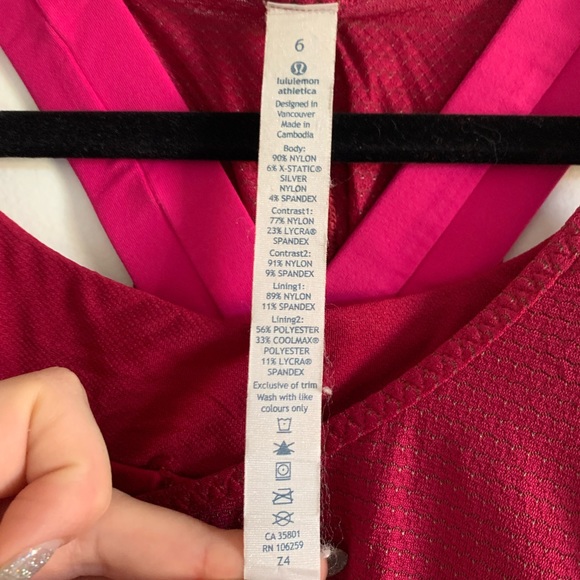 Lululemon Athletica Bumble Berry Stash It Running Tank size 6 EUC - Picture 16 of 16